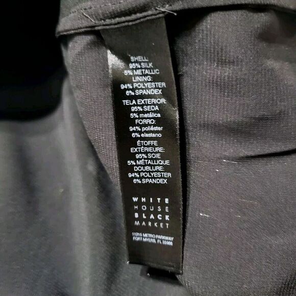 WHITE HOUSE BLACK MARKET Womens 0 XS Shimmer Silk Metallic Halter Tank Top - Picture 3 of 11